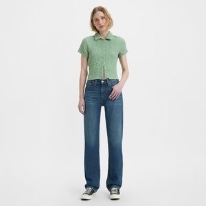 NWT Levi’s Low Pros Mid Rise Straight Leg Size 28 Dark Wash Baggy Loose Wide Leg